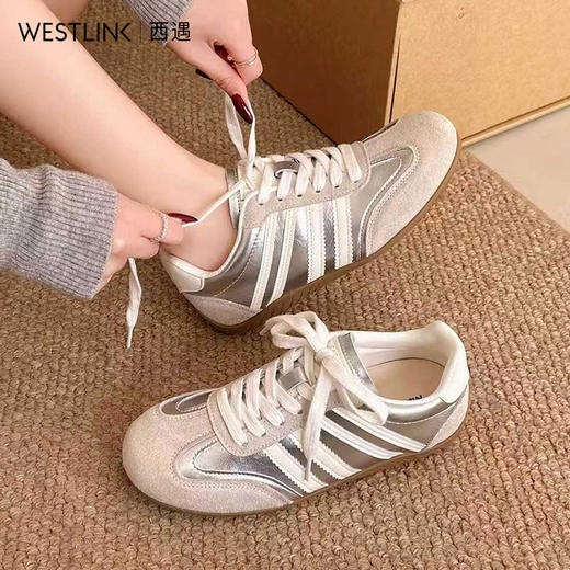 西遇德训鞋女2026新款春季厚底超火运动休闲鞋百搭阿甘鞋舒适板鞋P0066289 商品图2