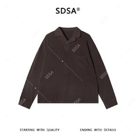 SDSA男装2026新款高贵轻奢松弛感纯色翻领长袖T恤百搭简约上衣