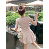 <曾小咸推荐> 韩系刺绣u领短袖连衣裙花苞裙【预售款，预计3-15天！！】 商品缩略图3