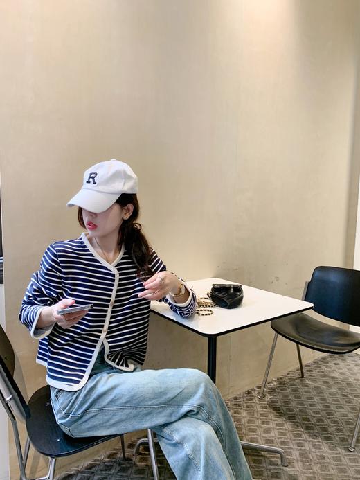 <曾小咸推荐>条纹针织毛衣开衫外套女 商品图6