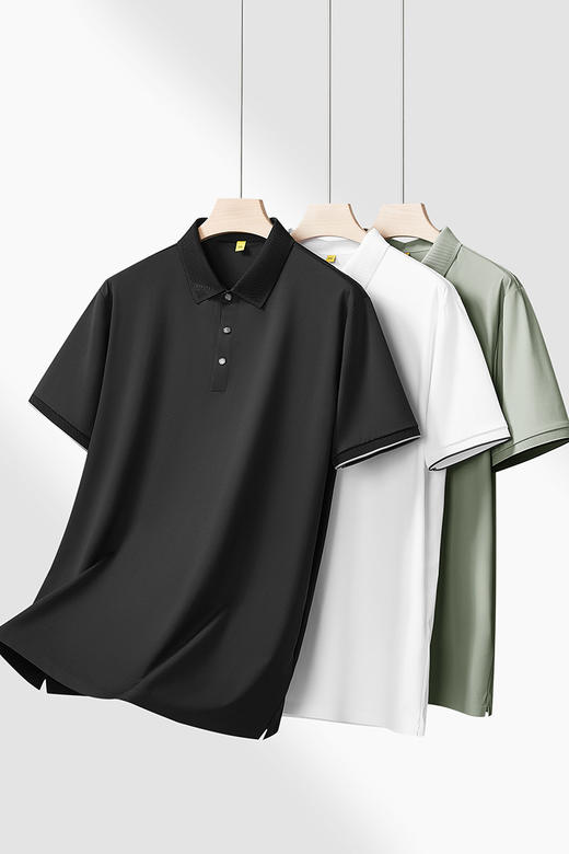 【DG】大依优型大码男装夏季翻领POLO衫短袖上衣纯色商务休闲百搭T恤300 商品图5