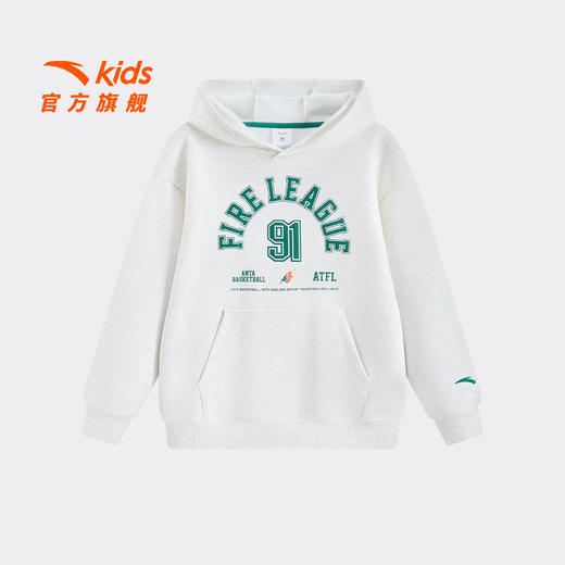 安踏儿童男大童针织连帽套头衫2026年新款舒适亲肤中大童运动卫衣352621725 商品图0