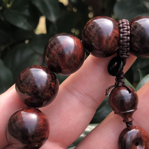 【青山特惠】1.8*13颗海南黄花梨紫油梨满褶皱水波老料文玩手串h135 商品图1