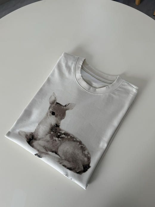 【秒杀价已调 直接拍】MC 小鹿手绘 印花 磨边长袖 T恤 商品图12