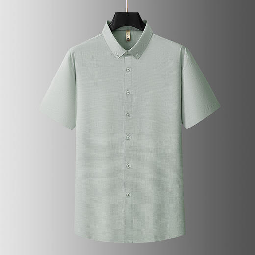 【DG】大依优型大码男装夏季格纹纯色短袖衬衫棉质商务休闲百搭衬衣上衣 商品图1