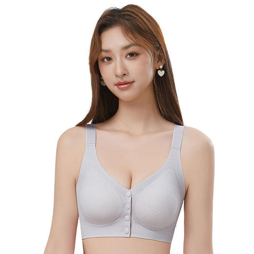 ZYQ-550  无痕前扣内衣薄款透气提花固定杯舒适软支撑上托防下垂粉底液文胸（单件） 商品图4