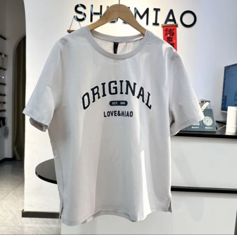 水淼2026春季新品时尚百搭字母印花T恤2597