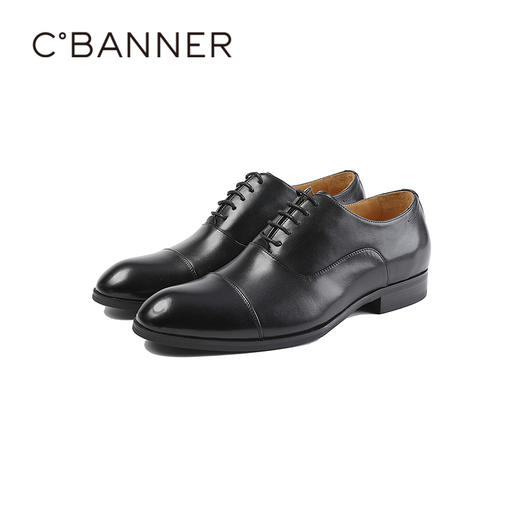 千百度2026春季男鞋优质牛皮革鞋面光泽自然商务正装A26113704 商品图5