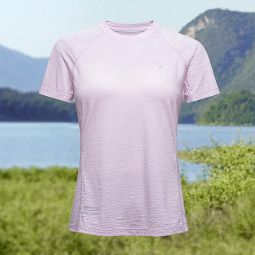 诺诗兰 追岭II女式美丽诺羊毛短袖T恤  触感柔软细腻，贴身穿着不刺痒。3A级天然抑菌技术有效吸附异味，智能调温功能适应多变环境，吸湿速干，让肌肤时刻干爽舒适。NTSGH2224E 商品图5