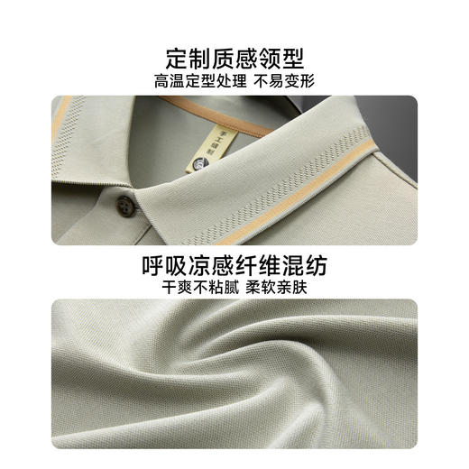 【DG】【桑蚕丝+亚麻】大依优型大码男装夏季亚麻棉POLO衫短袖商务休闲上衣 商品图3