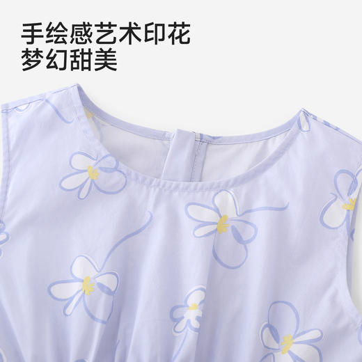 英氏儿童裙子女童夏季背心圆领休闲纯棉连衣裙女宝26新款A字裙 商品图4