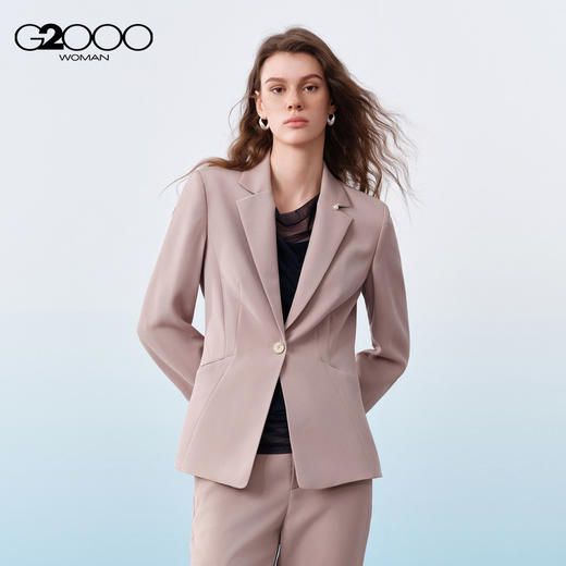 G2000女装SS26商场新款【凉感/防紫外线/可机洗/配胸针】通勤西装外套61211013 商品图0