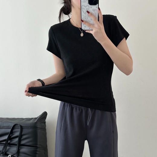 【row风天丝棉短袖T恤】显瘦T恤 高密回弹面料 极简风百搭 商品图1