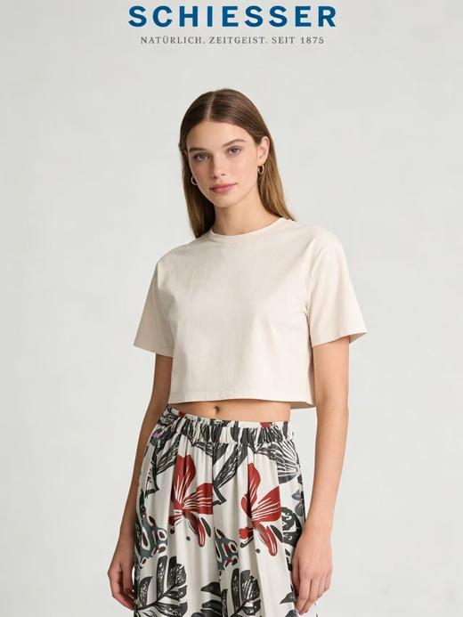 【mix relax系列】SCHIESSER德国舒雅女短袖短款上衣100%棉 230g/m2  30/26992M 商品图3