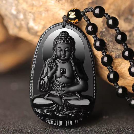 黑曜石本命佛吊坠 十二生肖八大守护神 男女款平安护身项链DZQC-111 商品图8