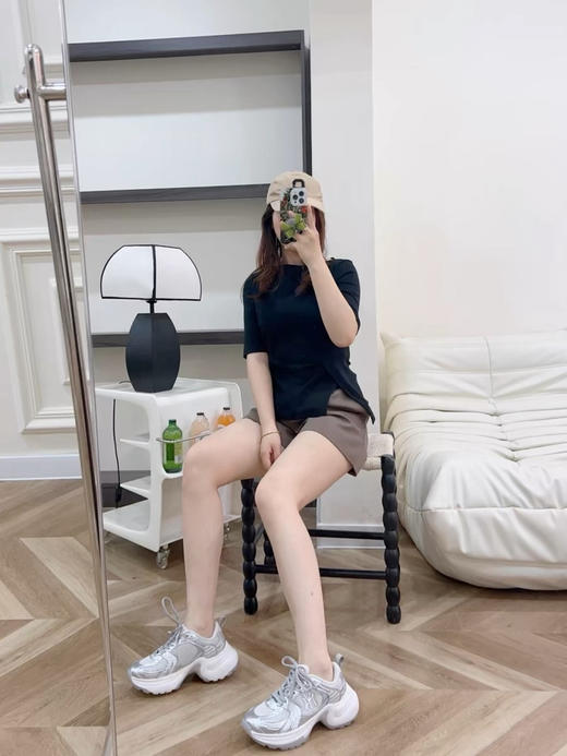 39-2  潮牌 女款舒适时尚厚底增高 网面 运动鞋 老爹鞋 我穿37 运动鞋码数选 商品图7