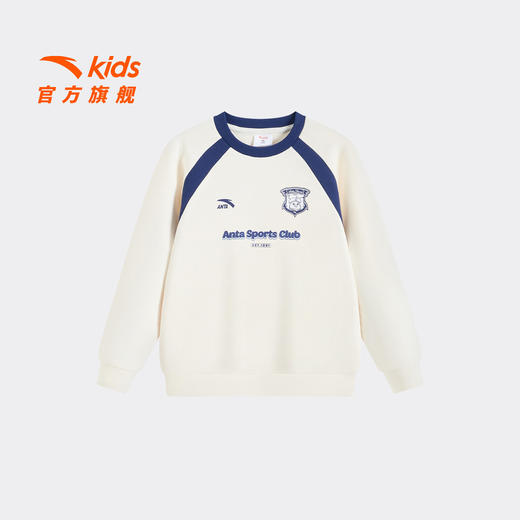 安踏儿童男小童针织套头衫2026年新款舒适亲肤儿童滑板圆领卫衣潮352629703 商品图0
