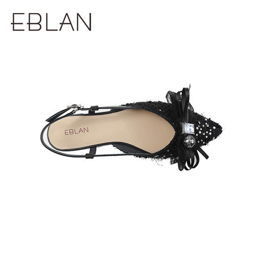 伊伴2026夏季显瘦尖头重工少女装饰低跟穆勒拖B26211512 商品图2