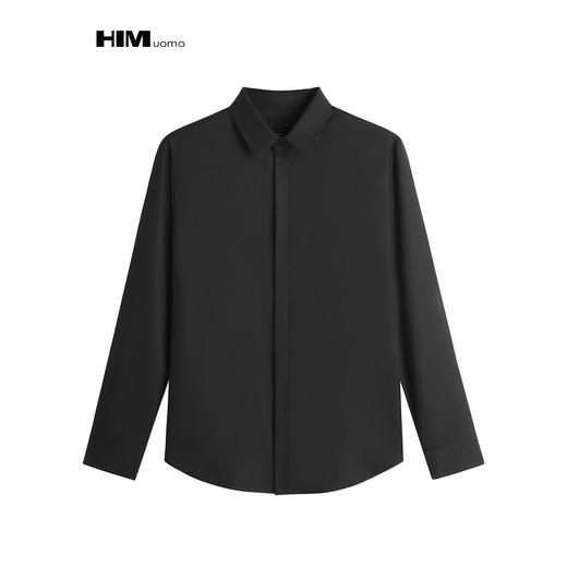 HIM漢崇 精致感领边金属卡扣职场通勤商务免烫长袖衬衫 2026春季 商品图0