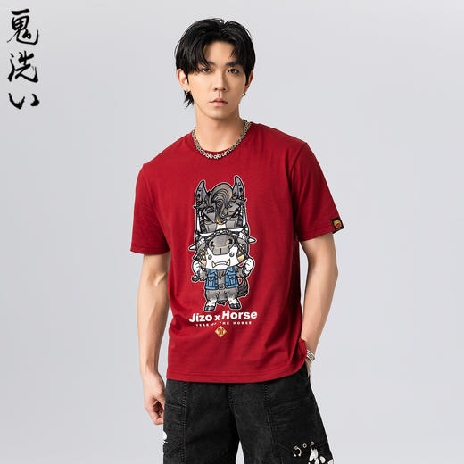 ONIARAI/鬼洗26春夏新品地藏小王公仔马年地藏短T男 J850214 商品图1