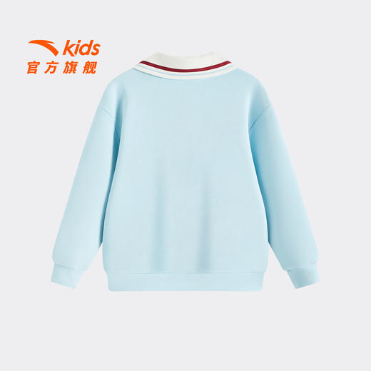 安踏儿童女大童针织套头衫2026年新款舒适亲肤中大童翻领运动卫衣362621706 商品图2