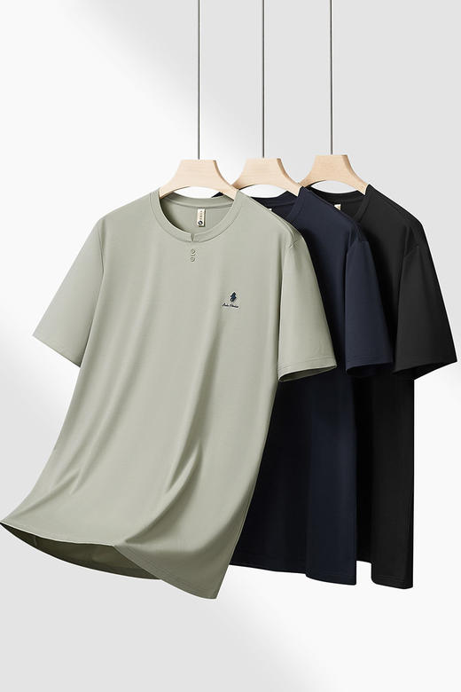 【DG】大依优型大码男装夏季鸡心领短袖商务休闲百搭圆领短袖T恤300斤 商品图5