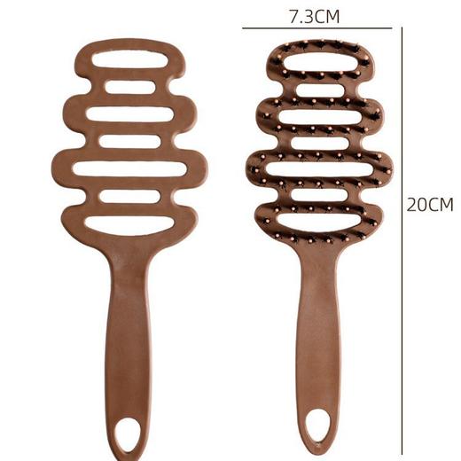 松塔猪鬃护发梳家用养发按摩梳头部防静电排骨梳美发梳子防脱发 商品图4