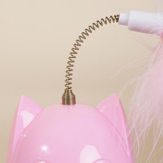 【清脆铃铛❗新鲜羽毛】卡通猫头羽毛不倒翁猫咪玩具 猫猫解压逗猫棒自嗨益智猫玩具。xa 商品图2