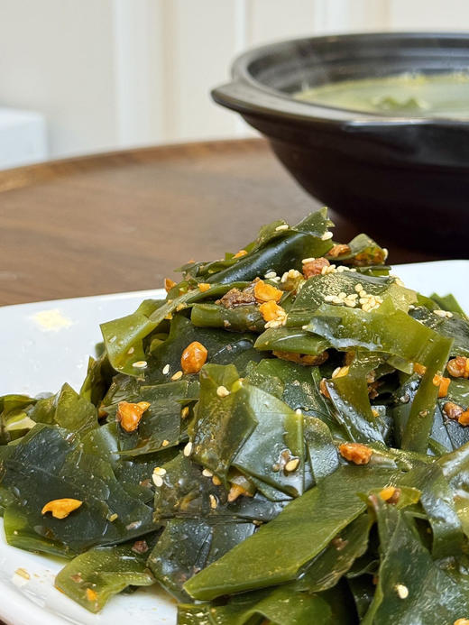 🔥特惠囤货必入🌊北纬37°黄金海域直供【厨姥太有机海带苗】脆嫩飙鲜🌿0脂狂炫不胖❗️家常美味😋 ✅北纬37°威海黄金海域，盐渍锁鲜，一口尝尽大海原生鲜 商品图4