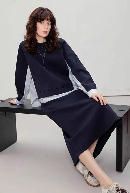 75%棉 衬衫+裙子 空气棉套装 A-5855 商品图0