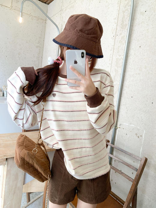 <曾小咸推荐>3.12现货秒杀 ！微信超特价！韩系条纹撞色卫衣 日常159.99 立减90 秒杀69.99！！ 商品图8