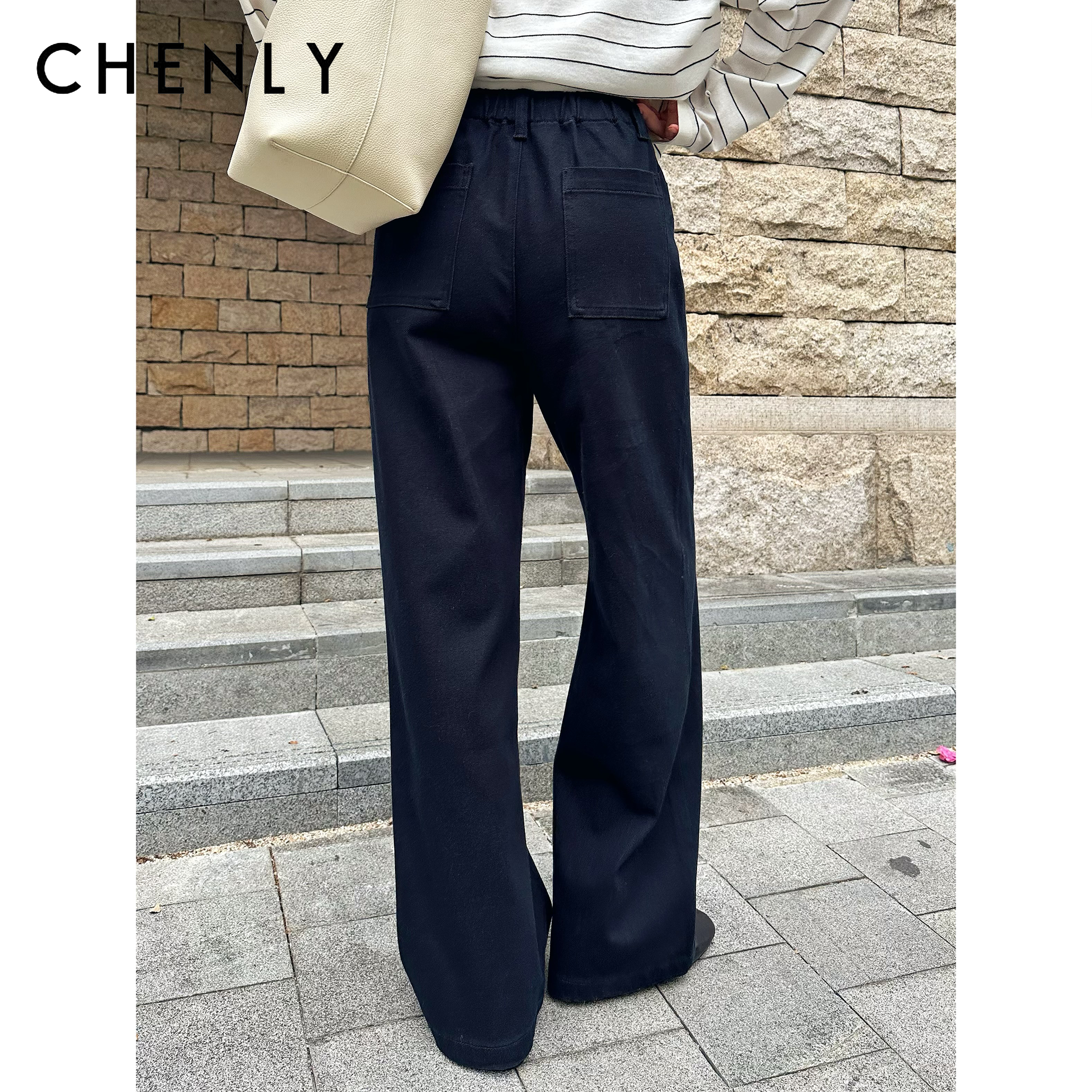 尘衣｜26SS松紧腰抽绳直筒牛仔裤