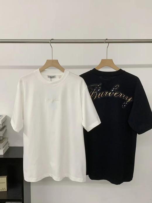 BUR26早春刺绣图藤绘画刺绣男女英伦风宽松版纯棉短袖T恤 商品图3