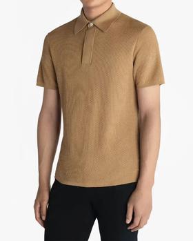 英伦绅士夏季男士新款桑蚕丝针织POLO衫