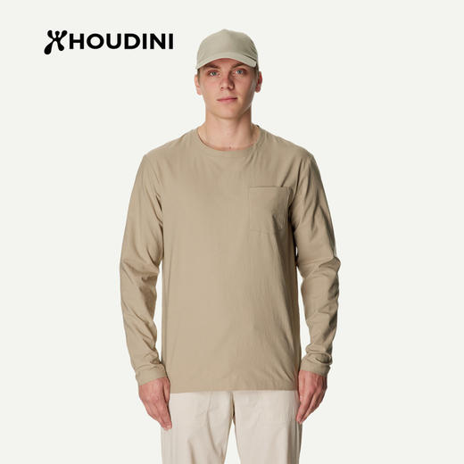 HOUDINI胡丁尼 Cover Crew 守护 男款户外舒适速干长袖T恤258694 商品图0