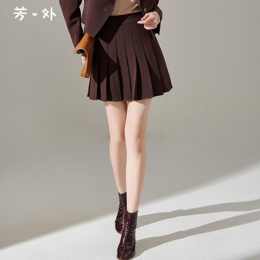 剩S/M/L/XL 芳外冬季新款气质百搭纯色A字半身裙简约高腰显瘦短裙女1135 商品图0