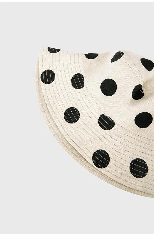 310-7 独家圆正 小禾 波点亚麻渔夫帽 商品图1