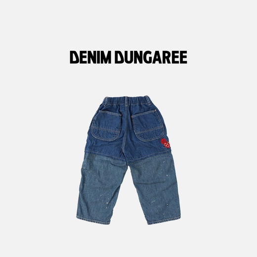 DD日本童装 DENIM DUNGAREE 26春夏丹宁瓢虫牛仔拼接设计长裤 商品图3