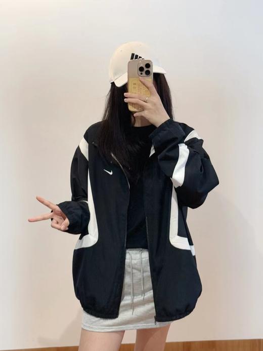 F031057复古运动立领拉链设计拼色logo印花长袖夹克外套男款 商品图2