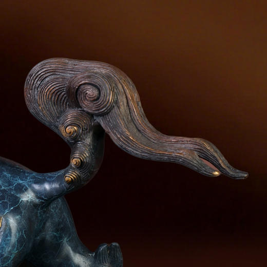 威武对狮居家吉祥物纯铜摆件 商品图8