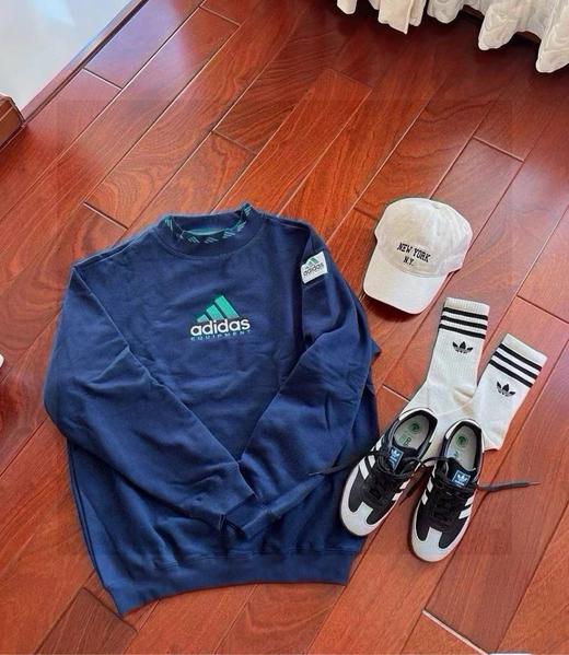 F031017美式复古刺绣版型宽松时尚百搭舒适通勤风长袖圆领卫衣 商品图0