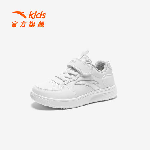 安踏儿童运动鞋男女小童板鞋2026新品革面魔术贴校园小白鞋332629934S 商品图4
