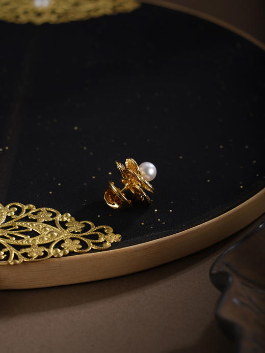 子佩集【花簇嘉祥】珍珠惜王妃胸针【XXXZ277】镀金山茶花2602 商品图5