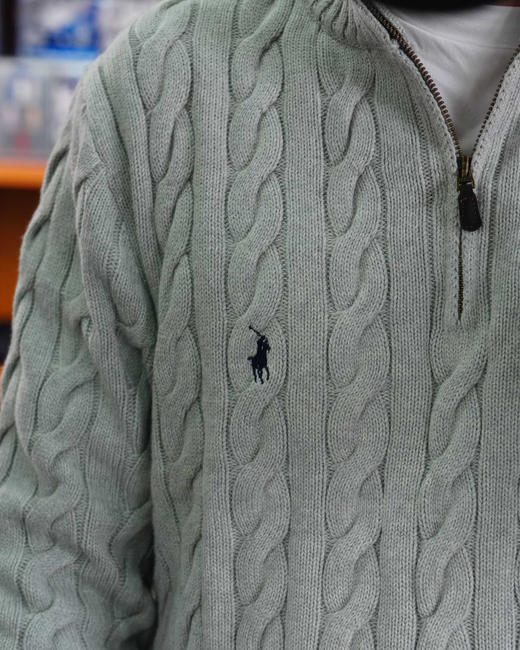 【秒杀价已调 直接拍】原单 Polo Ralph Lauren 男士半拉链绞花针织毛衣 美式复古的温暖质感 商品图2