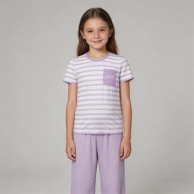 【莫代尔系列】舒雅童装女童短袖七分裤家居套装95%莫代尔5% 氨纶 3F/26383H