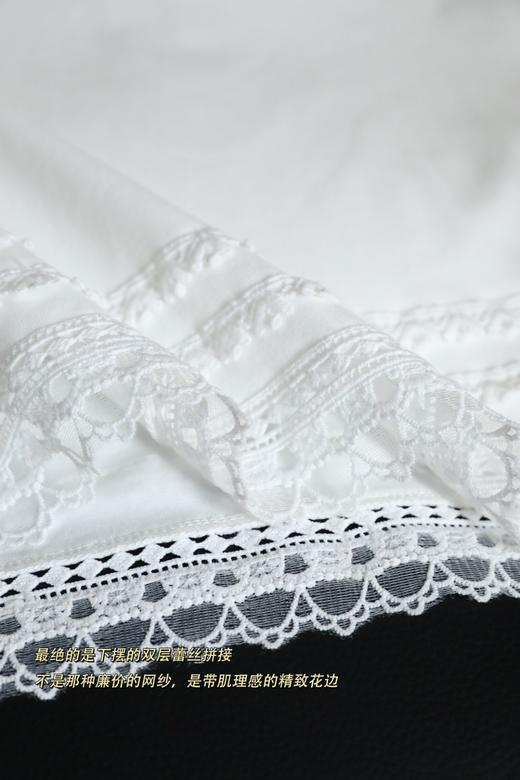 被问爆的叠穿神器｜白色蕾丝内搭宽松长袖打底T恤 商品图13