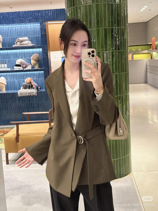 310-9 独家圆正 lew设计感斜扣 垂坠感羊毛西装 西裤 我穿38码西服 商品图1