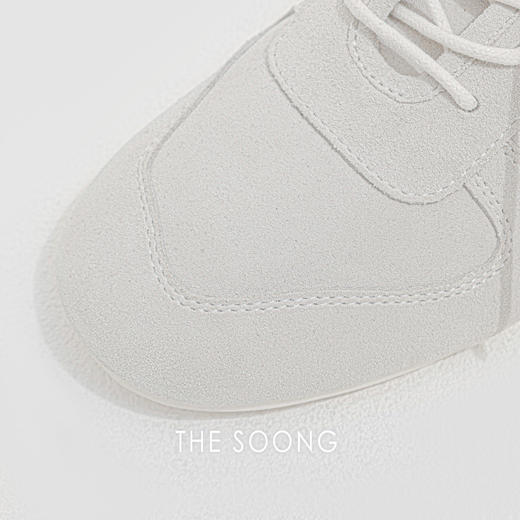 THESOONG"绒面小白鞋"经典牛反绒系带柔软百搭休闲鞋HWXZ8424 商品图2