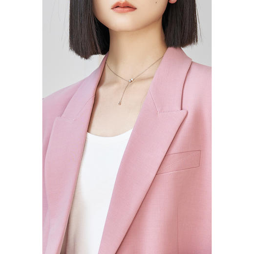 剩S/M/L/XL/XXL 米思阳2025春季新款轻奢高端羊毛混纺西装外套职场穿搭上衣女5733 商品图4