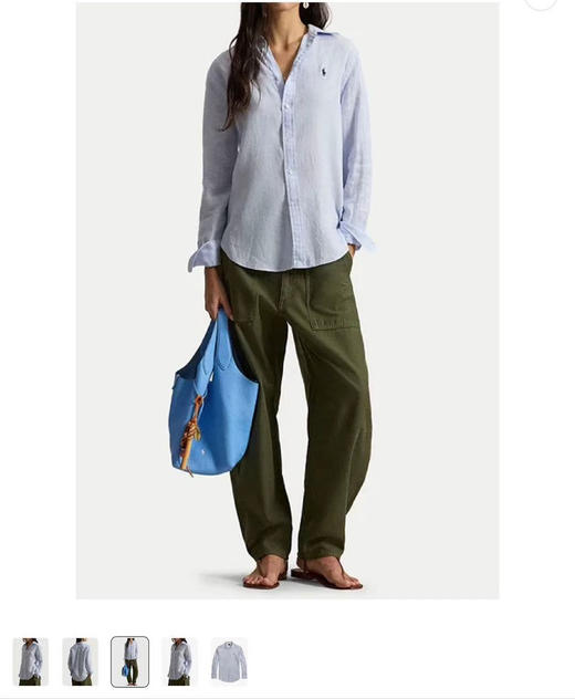 【秒杀价已调 直接拍】原单 Polo Ralph Lauren 亚麻女士 小马标刺绣 长袖衬衫 把夏日海风穿在身上 商品图9